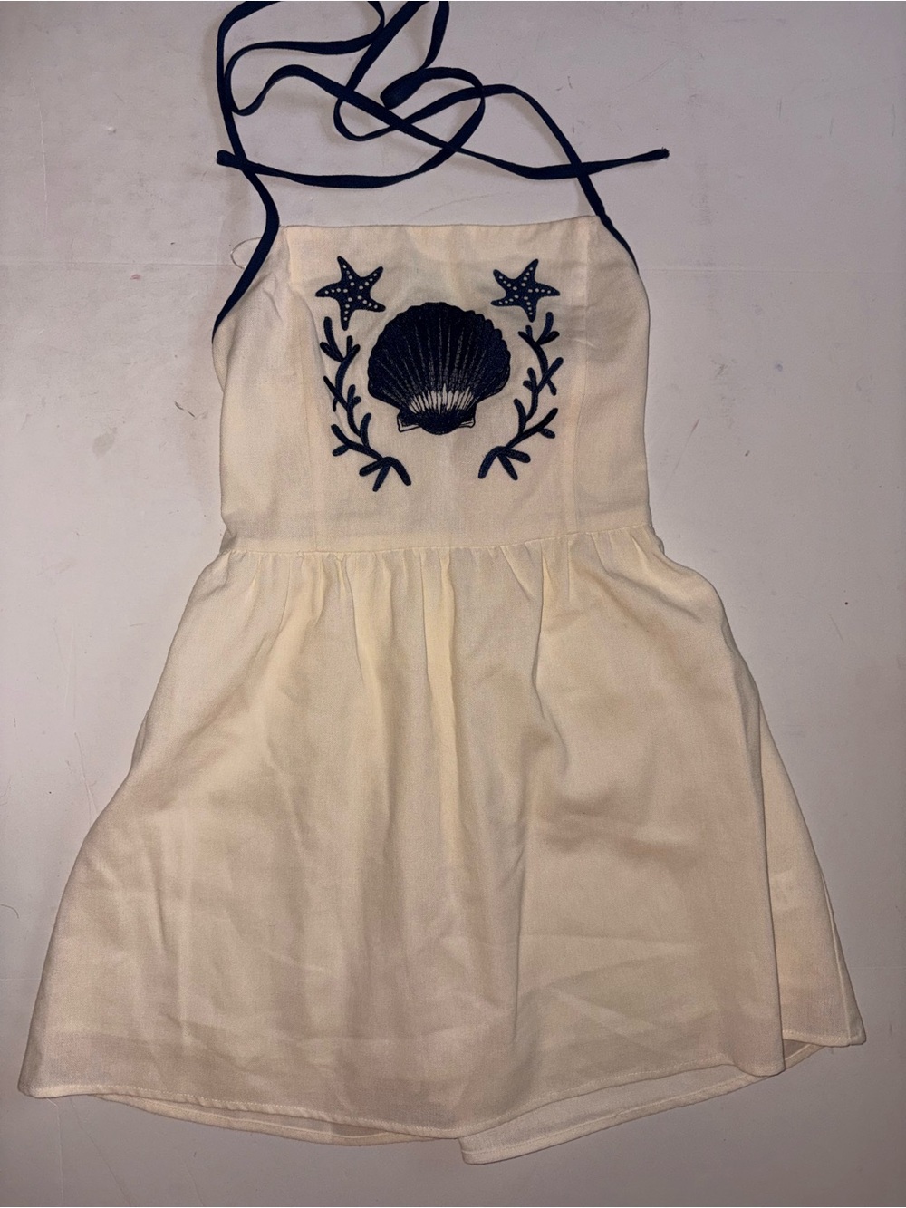 NWT Blue Blush Nautical Seashell & Starfish embroidered size small Dress
